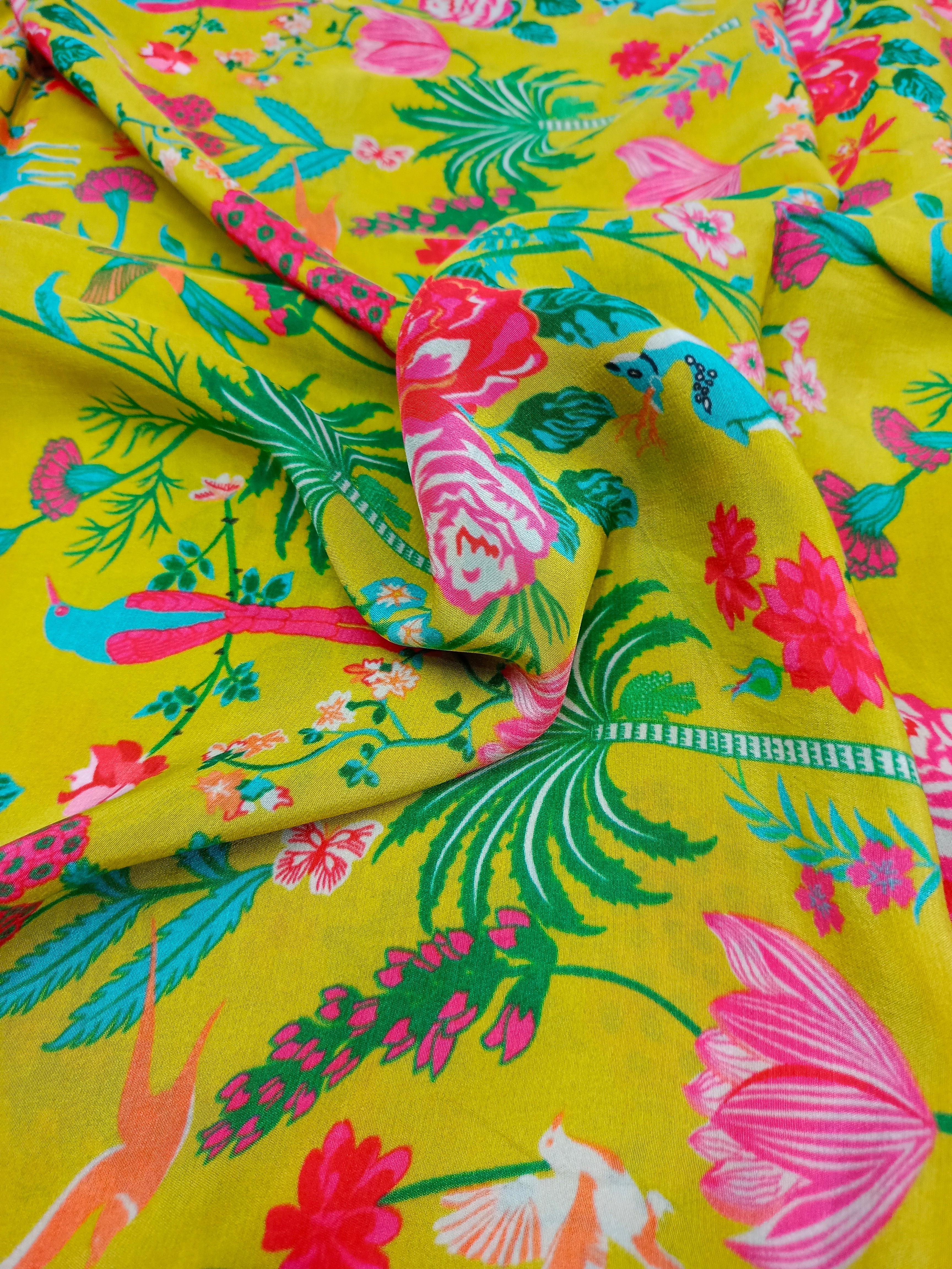 Digital Printed Crepe Fabric – Essence of India