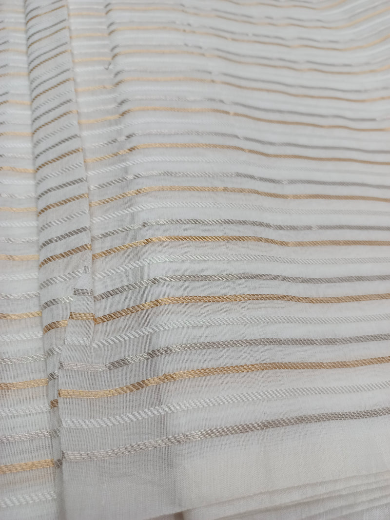 Pure Chanderi Silk Handwoven Fabric
