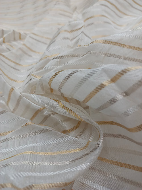 Pure Chanderi Silk Handwoven Fabric