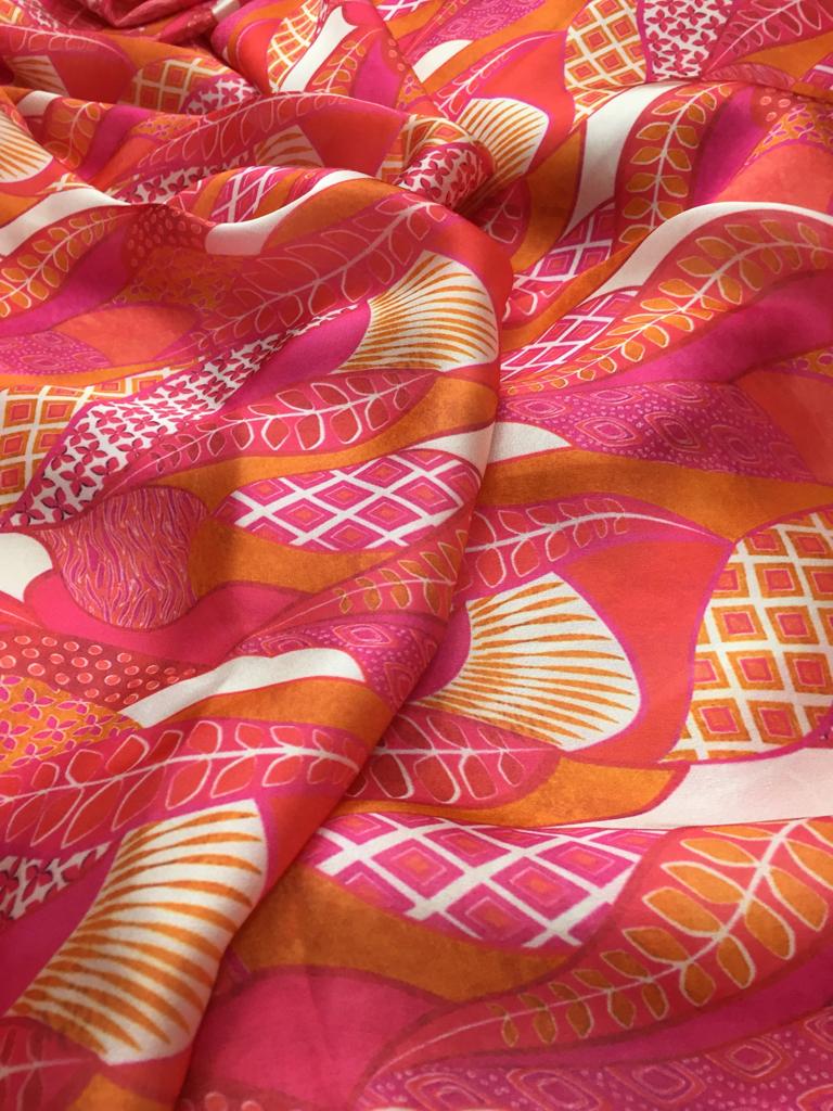 Modal Soft Muslin Textured Digital Printed Fabrics