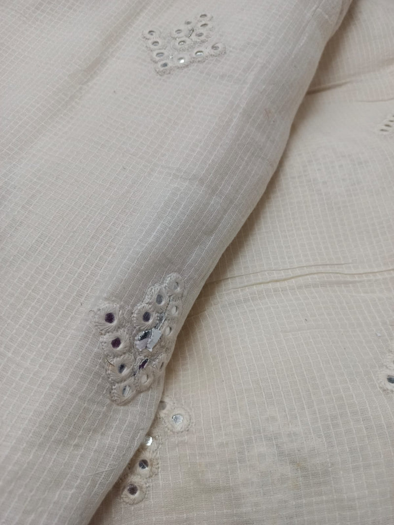 Kota Cotton Embroidered Fabric