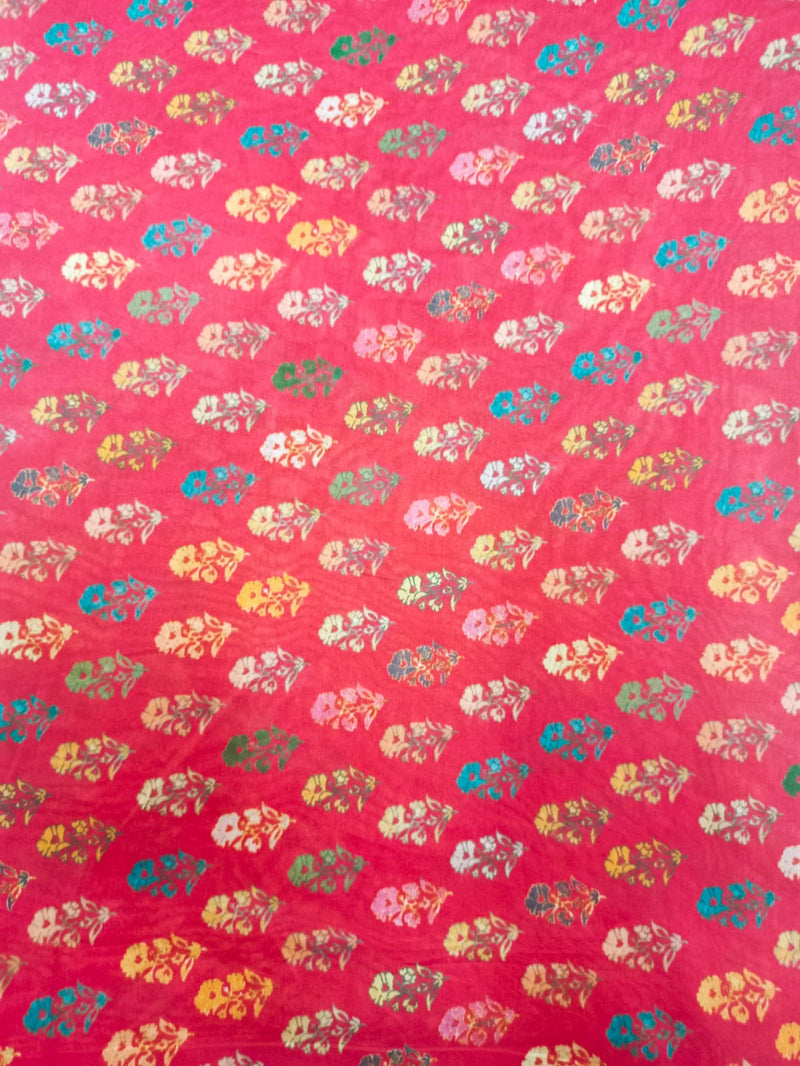 Handloom Pure Silk Soft Chanderi Digital Printed Fabric