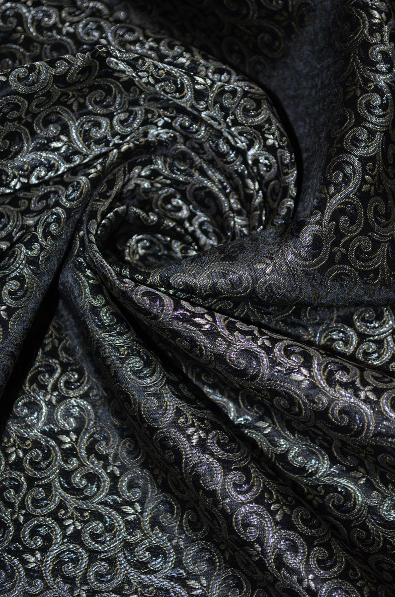 44inch Black Brocade Zari Fabric at Rs 300/meter in Varanasi