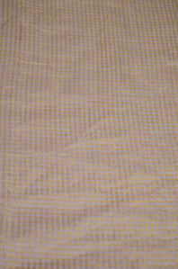 Handloom Pure Silk Chanderi Tissue Golden Zari Based  Checkered Fabric