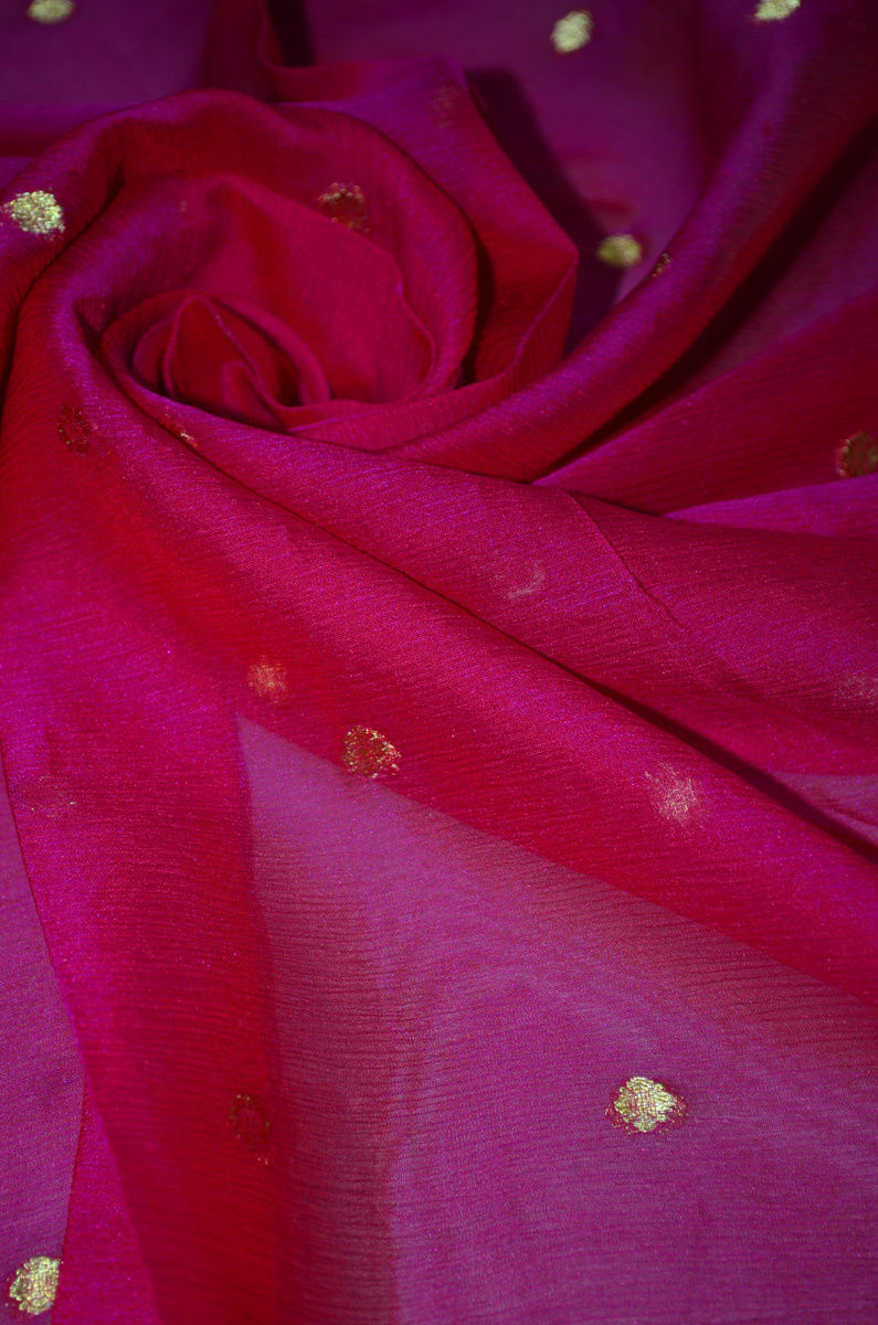 Purple silk chiffon fabric two tone pure silk