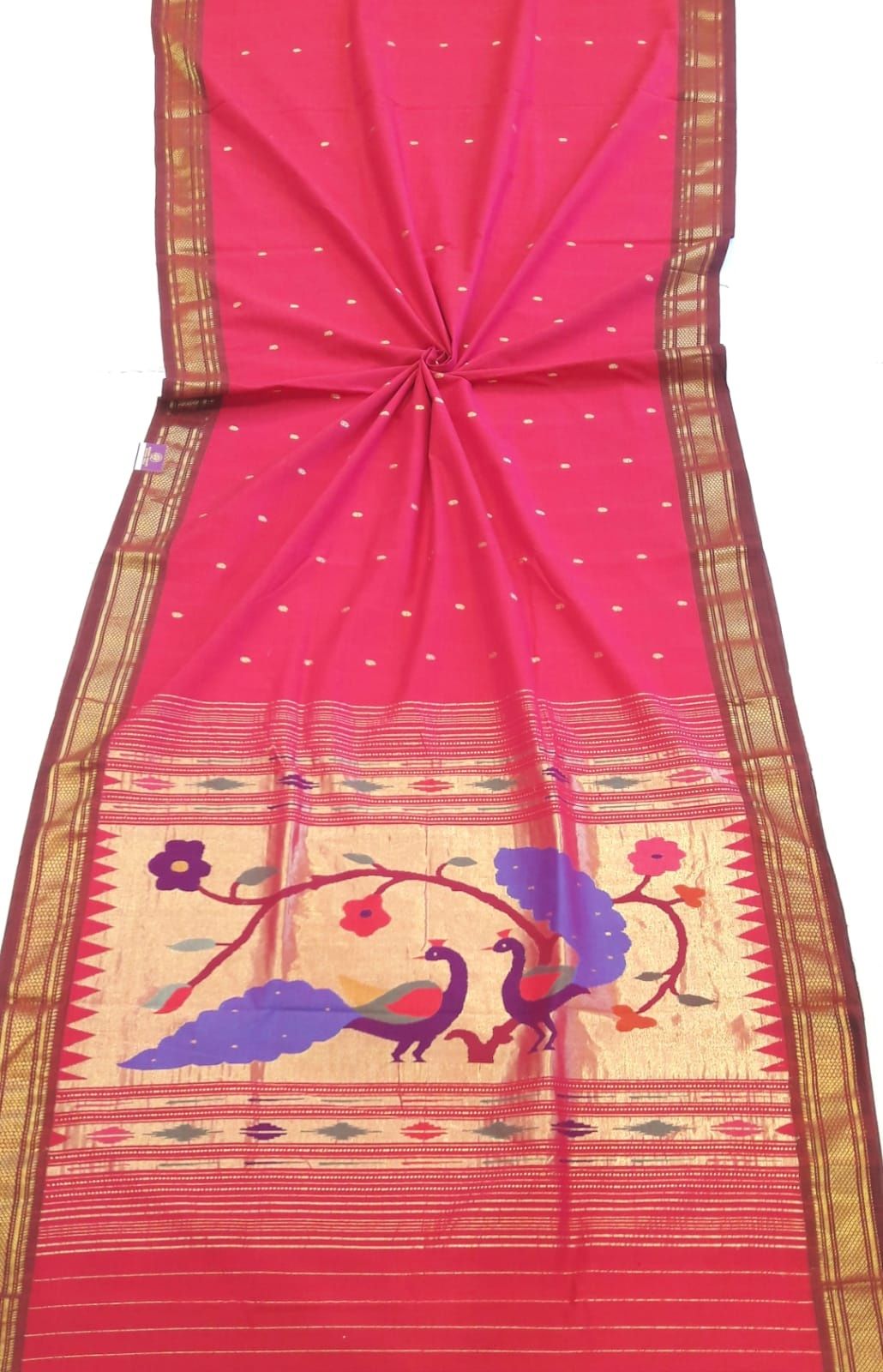 Pure Silk Handloom Yeola Paithani - Traditional Double Pallu