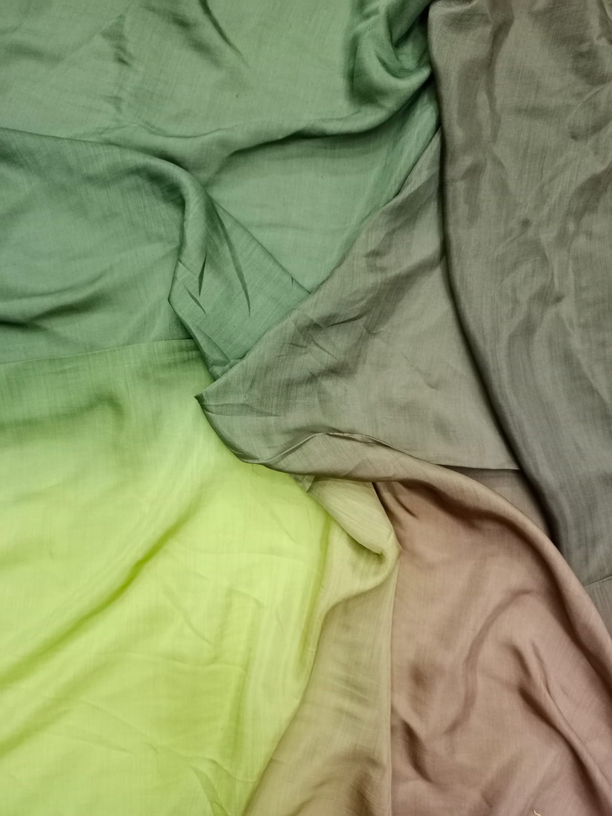 Artisanal Hand Dyed Soft Modal Muslin Mul Silk Ombre Shaded Fabric