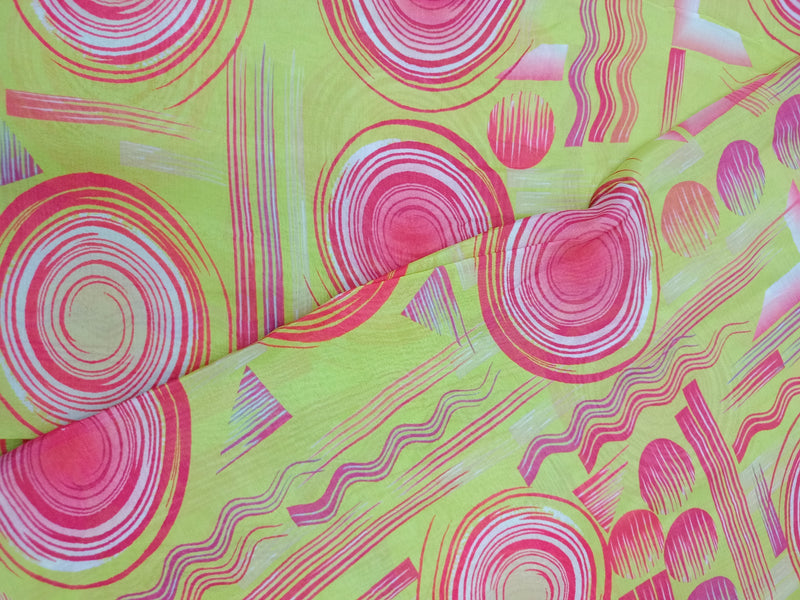 Pure Crushed Chiffon Chinon Digital Printed Fabric