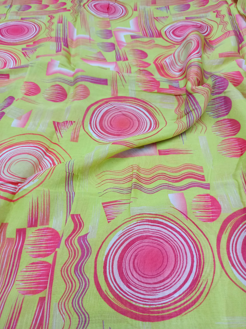 Pure Crushed Chiffon Chinon Digital Printed Fabric