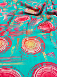 Pure Crushed Chiffon Chinon Digital Printed Fabric