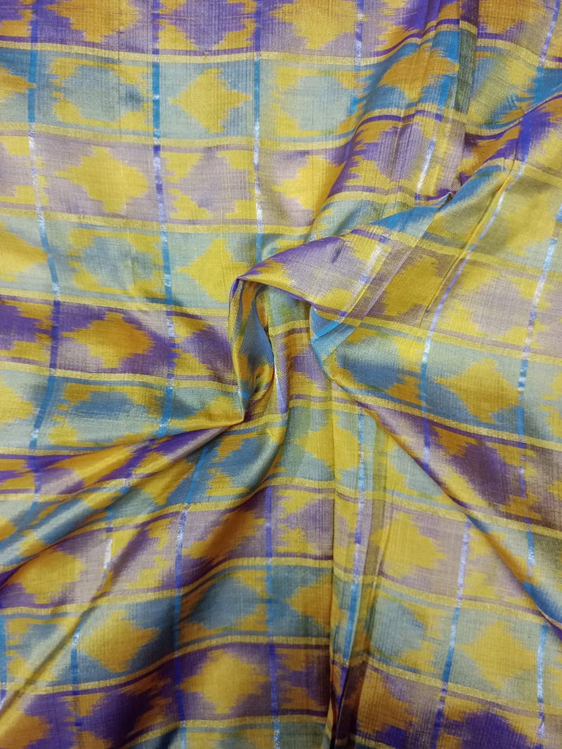 Woven Pure Soft Silk Double Ikat Handloom Fabric