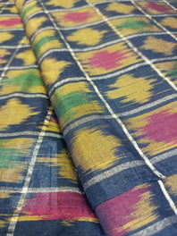 Woven Pure Soft Silk Double Ikat Handloom Fabric