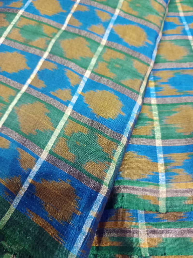 Woven Pure Soft Silk Double Ikat Handloom Fabric
