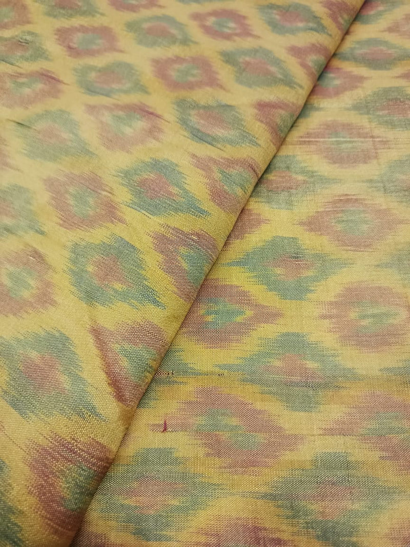 Woven Pure Soft Silk Double Ikat Handloom Fabric