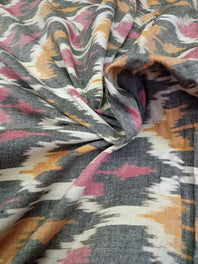 Pure Mercerised Handloom Cotton Double Ikat Fabric