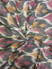 Pure Mercerised Handloom Cotton Double Ikat Fabric