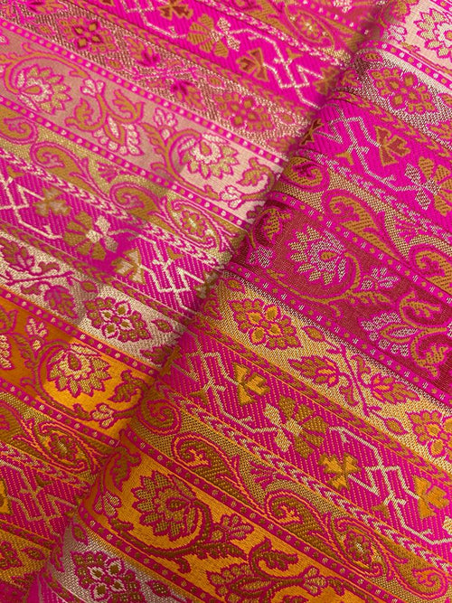 Brocade Banarasi Pure Silk Finish Fabric