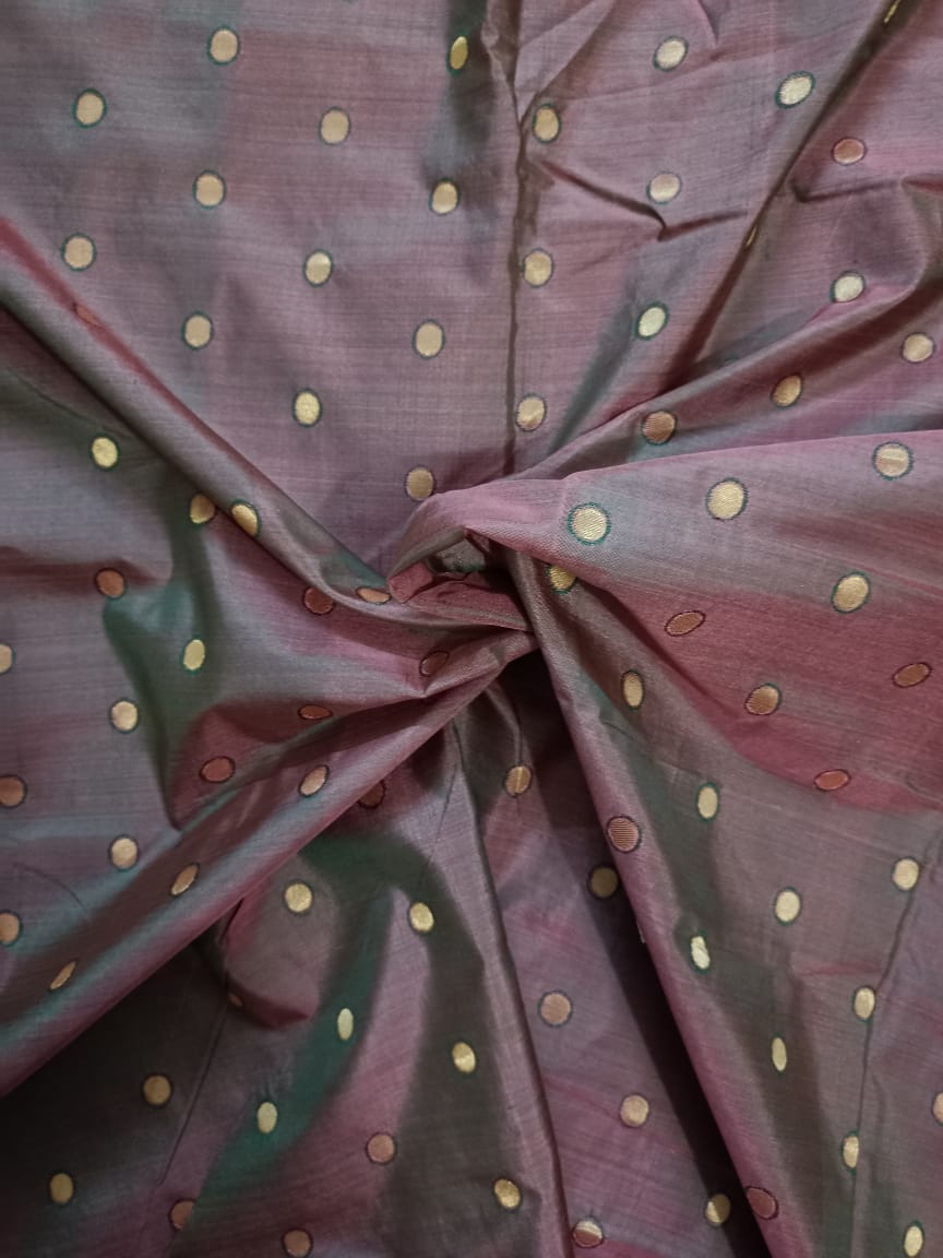 Pure Silk Booti Fabric – Essence of India