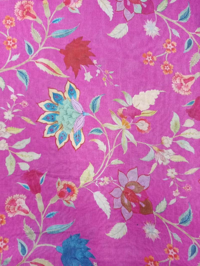 Handloom Pure Silk Soft Chanderi Digital Printed Fabric