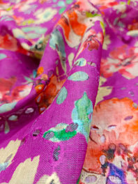 Pure Linen Digital Printed Sifli Inspired Fabric