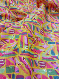 Pure Linen Digital Printed Sifli Inspired Fabric