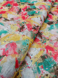 Pure Linen Digital Printed Sifli Inspired Fabric