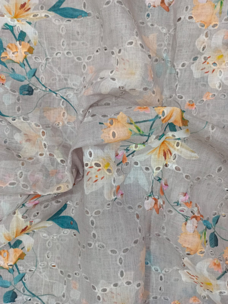 Pure Linen Digital Printed Sifli Inspired Fabric