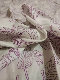 (Price for 2 meters) Muslin Cotton Silk Hand Block Printed Fabric