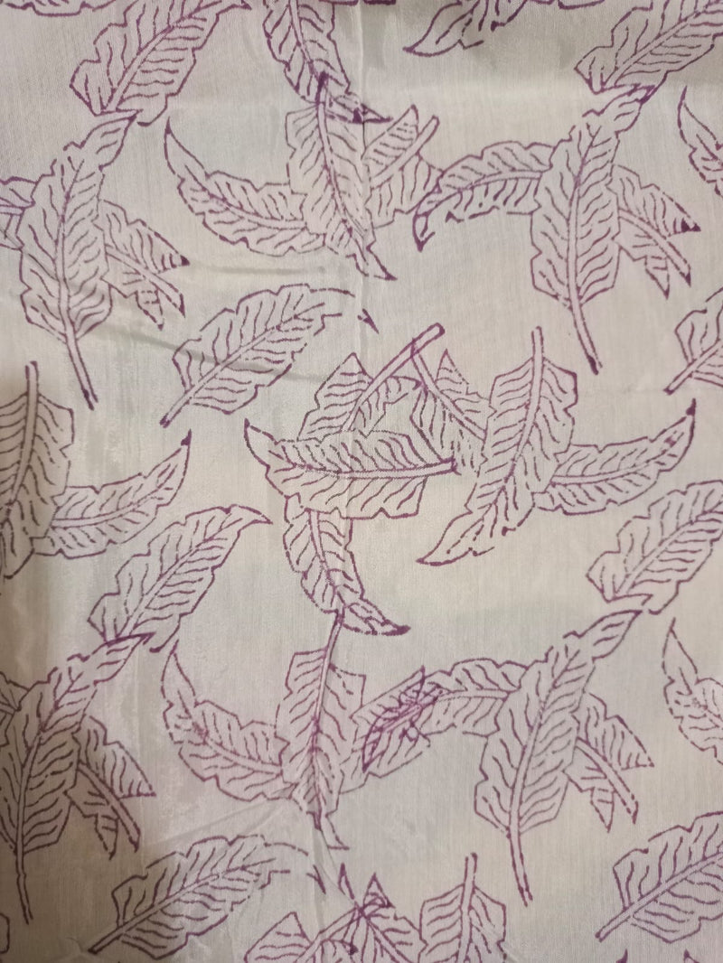 (Price for 2 meters) Muslin Cotton Silk Hand Block Printed Fabric