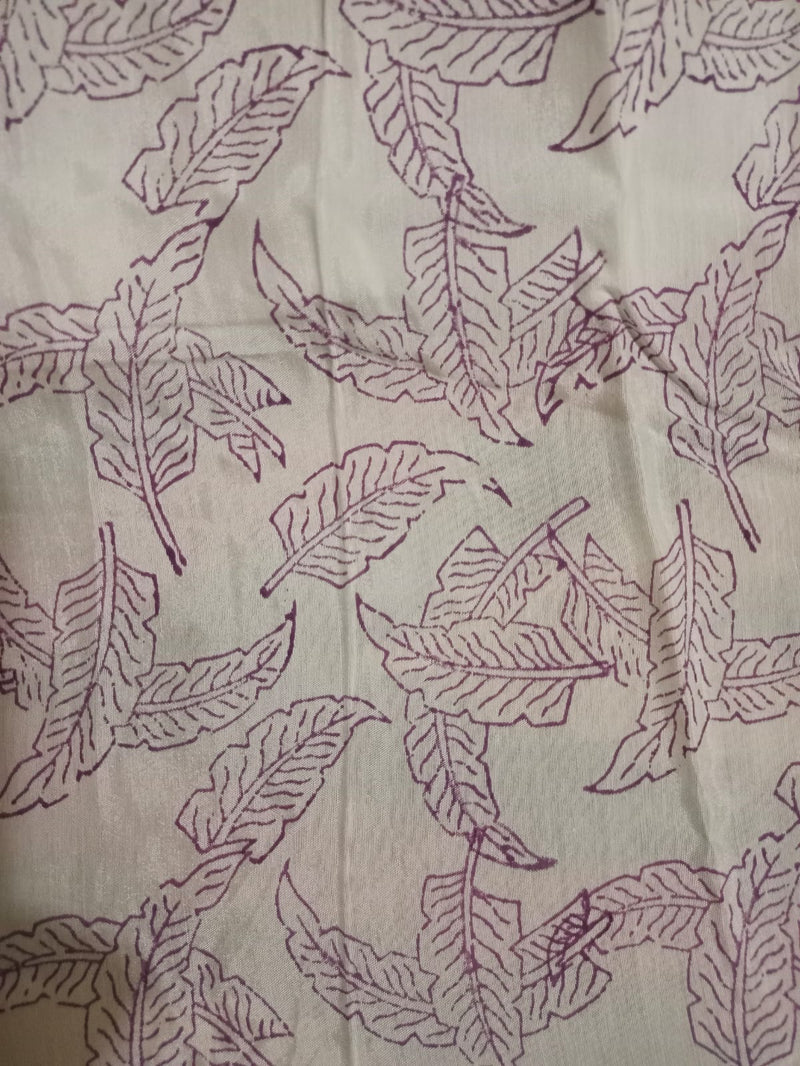 (Price for 2 meters) Muslin Cotton Silk Hand Block Printed Fabric