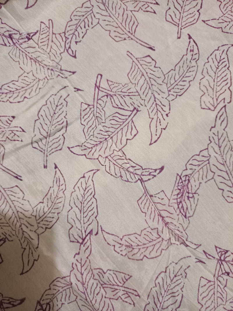 (Price for 2 meters) Muslin Cotton Silk Hand Block Printed Fabric