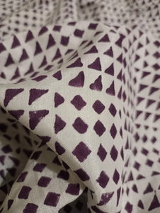 Muslin Cotton Silk Block Printed Fabric