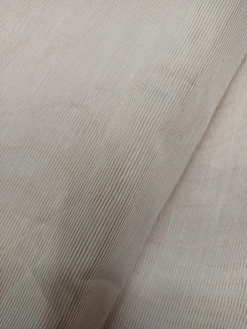 Mercerized Handloom Pure Silk Chanderi Striped Fabric