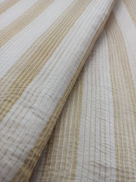 Mercerized Handloom Pure Silk Chanderi Striped Fabric