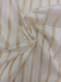 Mercerized Handloom Pure Silk Chanderi Striped Fabric