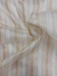 Mercerized Handloom Pure Silk Chanderi Striped Fabric