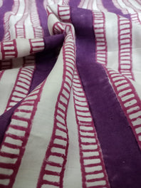 (Price for 2 meters) Muslin Cotton Silk Hand Block Printed Fabric