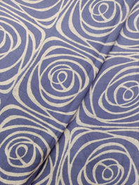 Cotton Linen Semi-Handloom Screen Printed Fabric