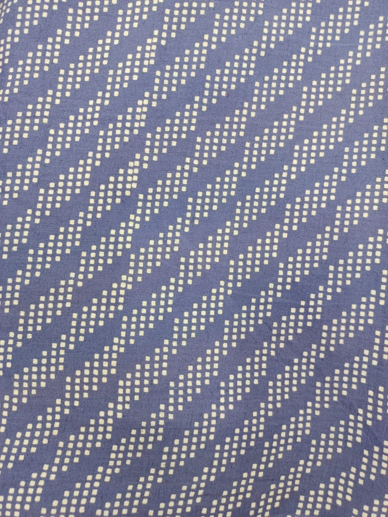 Cotton Linen Semi-Handloom Screen Printed Fabric