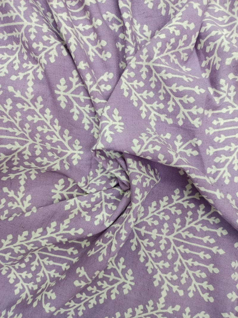 Cotton Linen Semi-Handloom Screen Printed Fabric