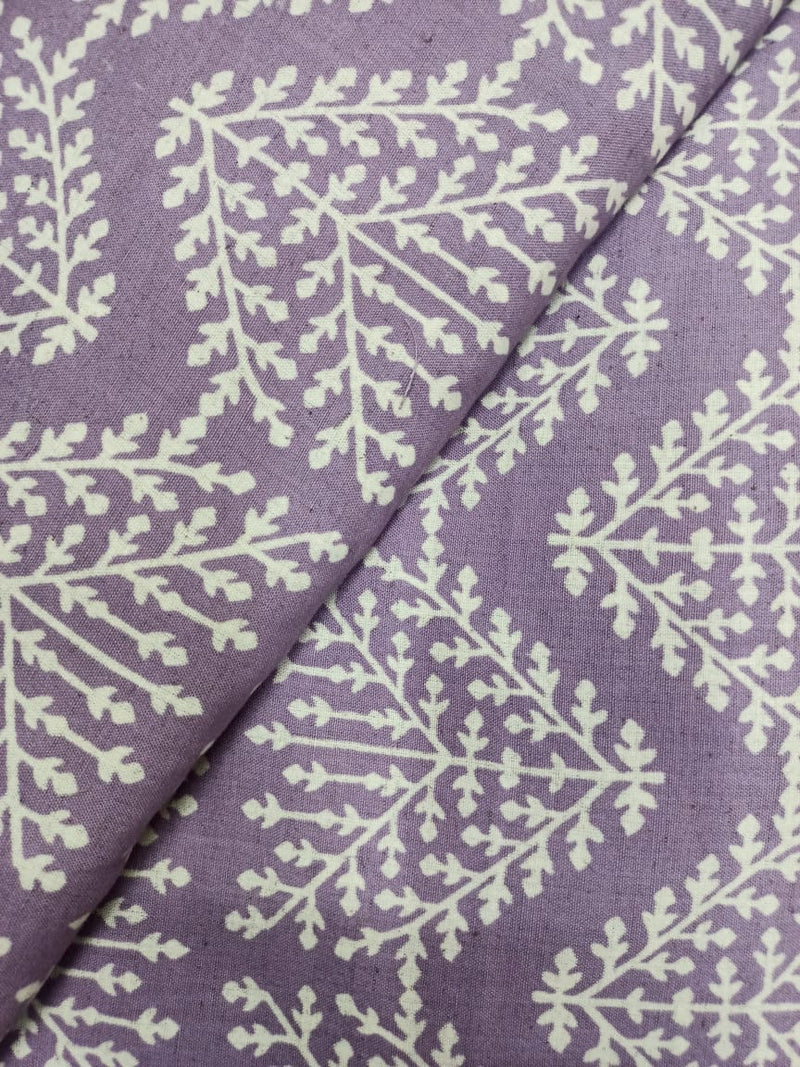 Cotton Linen Semi-Handloom Screen Printed Fabric