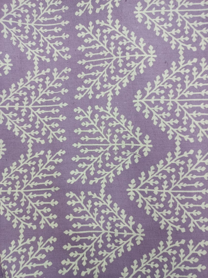 Cotton Linen Semi-Handloom Screen Printed Fabric