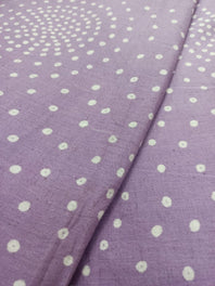 Cotton Linen Semi-Handloom Screen Printed Fabric