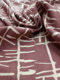 Cotton Linen Semi-Handloom Screen Printed Fabric