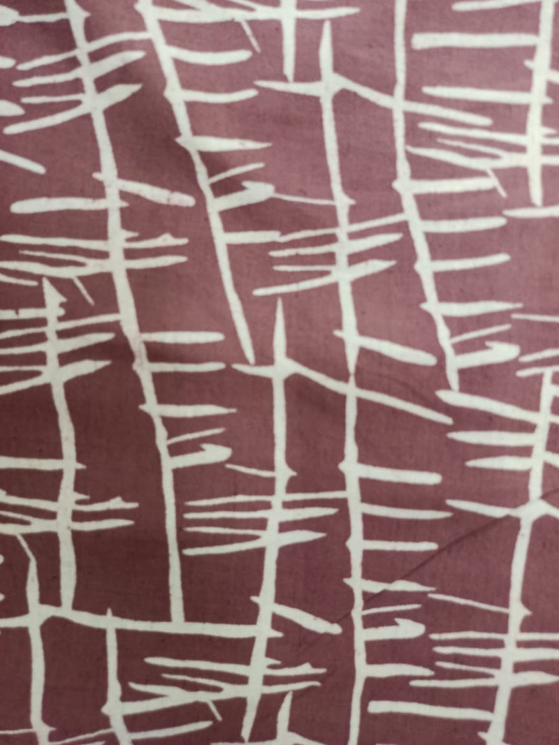 Cotton Linen Semi-Handloom Screen Printed Fabric