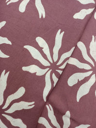 Cotton Linen Semi-Handloom Screen Printed Fabric