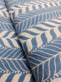 Cotton Linen Semi-Handloom Screen Printed Fabric