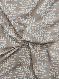 Cotton Linen Semi-Handloom Screen Printed Fabric