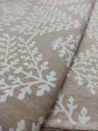 Cotton Linen Semi-Handloom Screen Printed Fabric