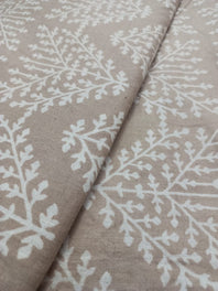 Cotton Linen Semi-Handloom Screen Printed Fabric